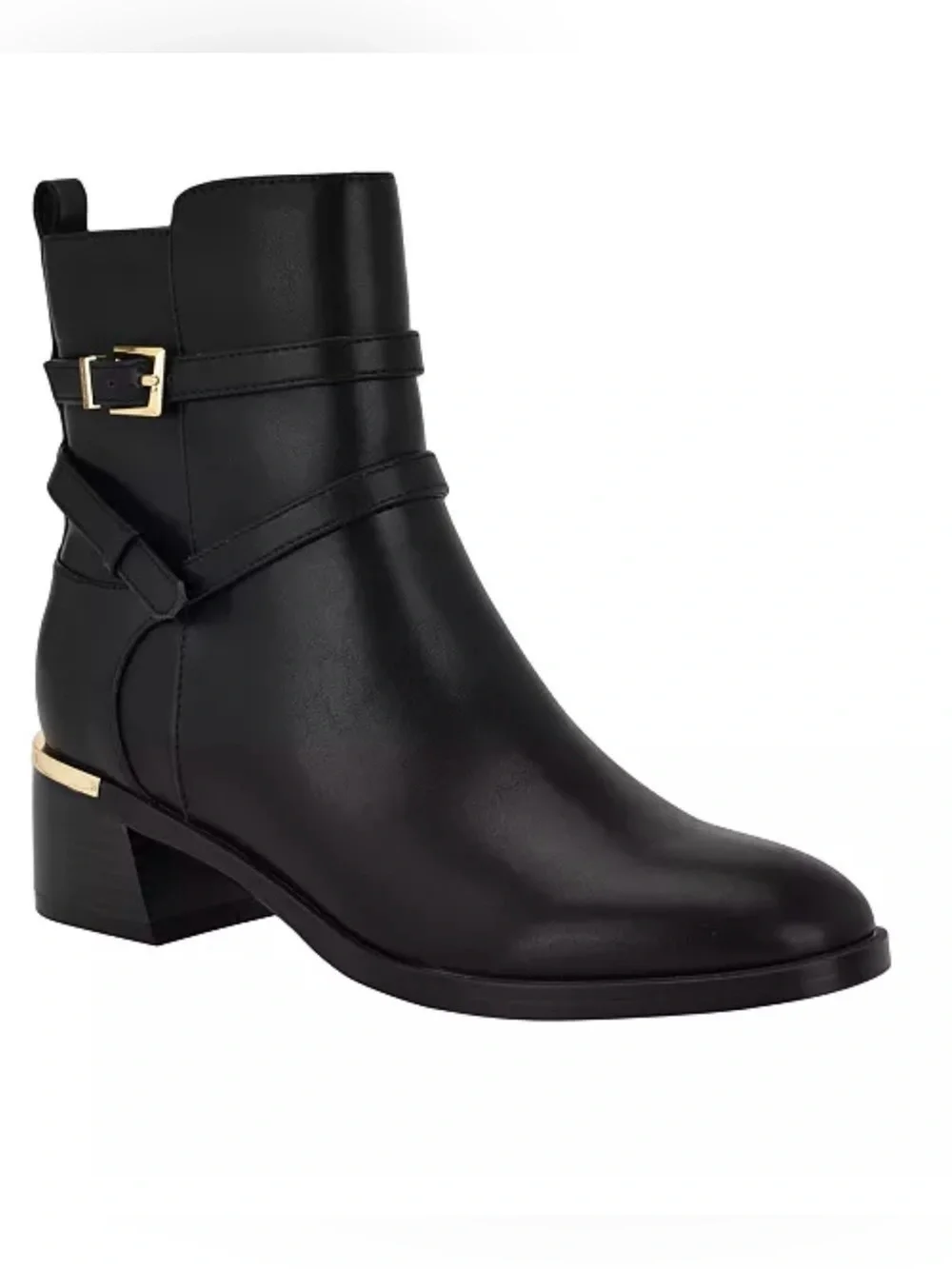 New Calvin Klein Women's Jasen Buckle Strap Block Heel Booties size 8